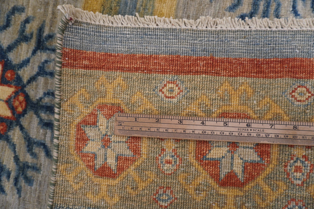 3x5 Tribal Gabbeh Gray Blue Afghan Hand Knotted Wool Rug - Yildiz Rugs