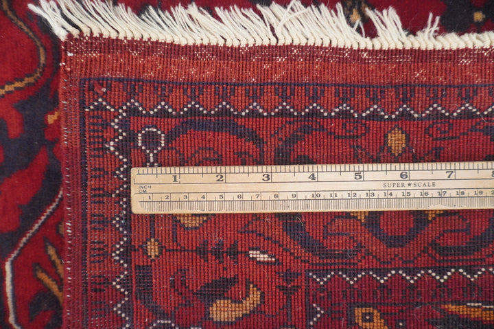 Red 3x5 Belgic Vintage Afghan Hand Knotted Rug - Yildiz Rugs