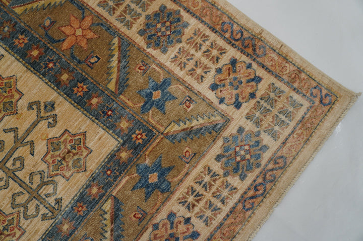 8x10 Kazak Beige Afghan Hand knotted Oriental Rug - Yildiz Rugs