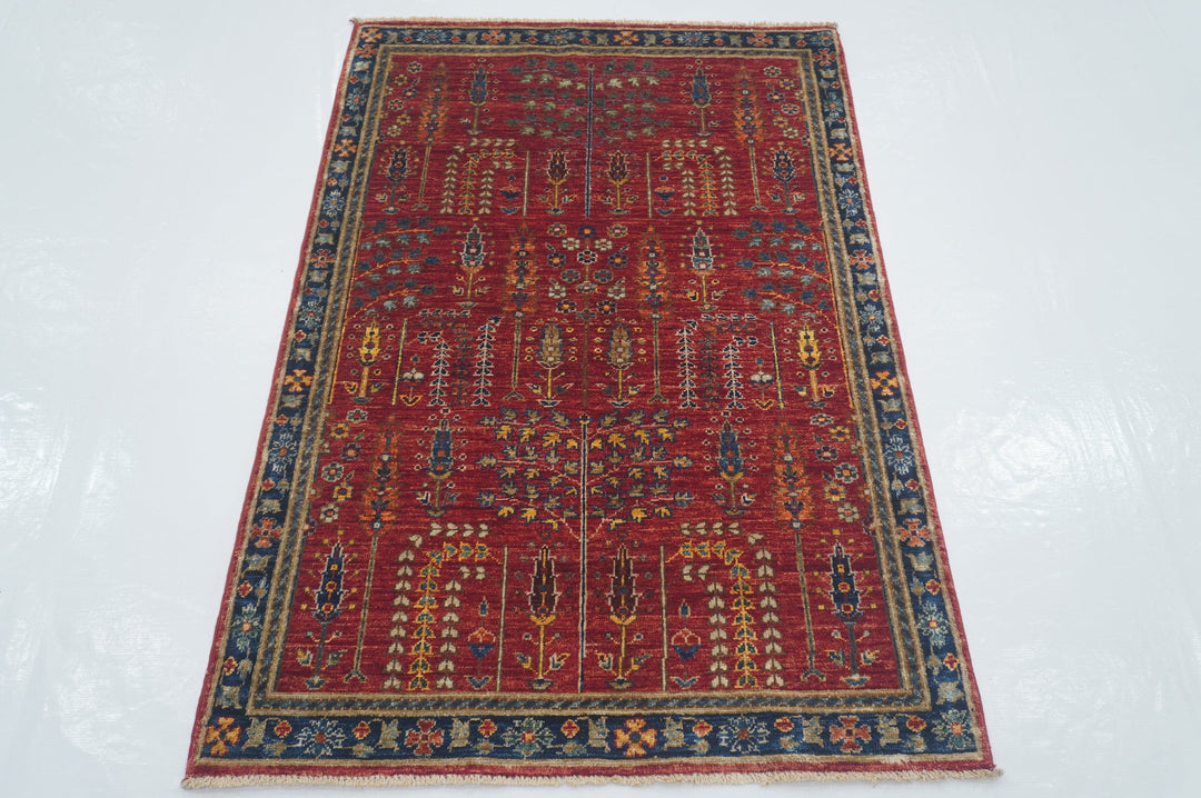 3x5 Red Bakhshaish Afghan Hand Knotted Rug - Yildiz Rugs