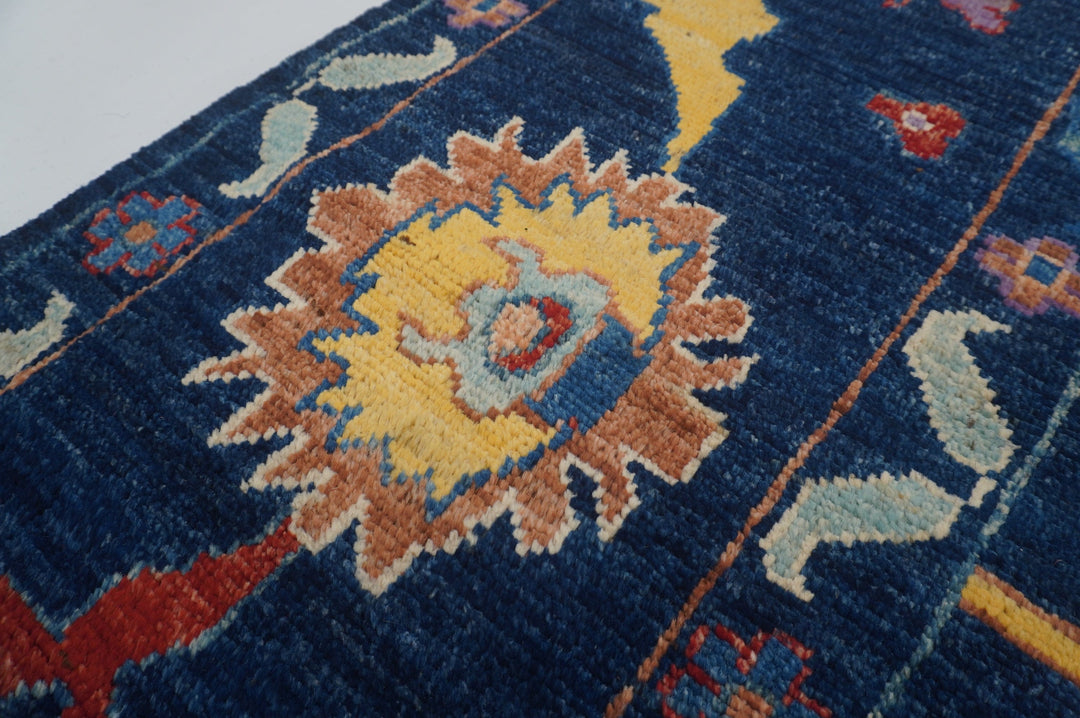 8'1 x 10'1 ft Navy Blue Oushak Hand knotted Turkish Rug - Yildiz Rugs