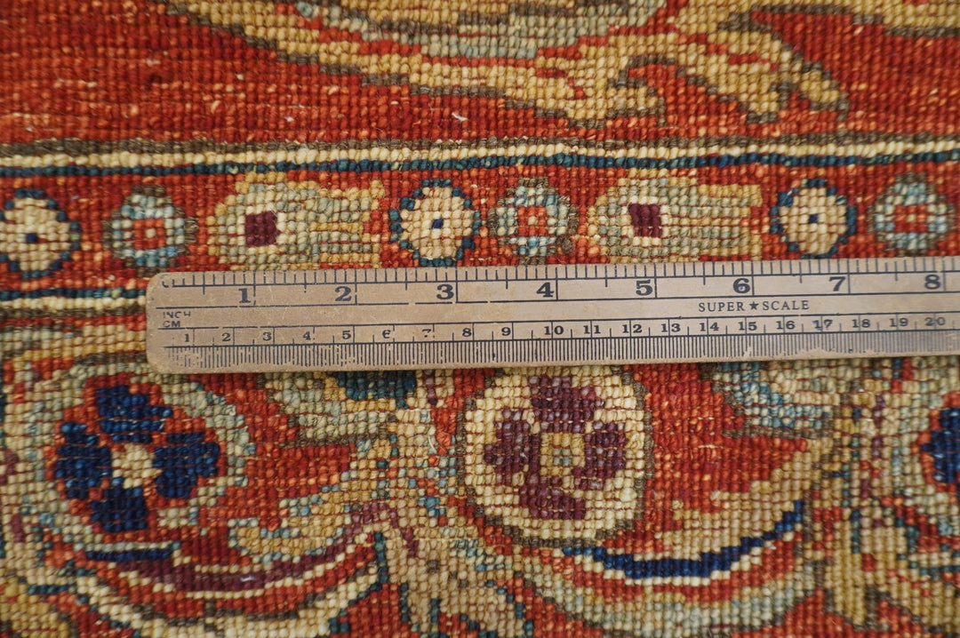 5x10 French Savonnerie Red Afghan Hand Knotted Wide Runner Rug
