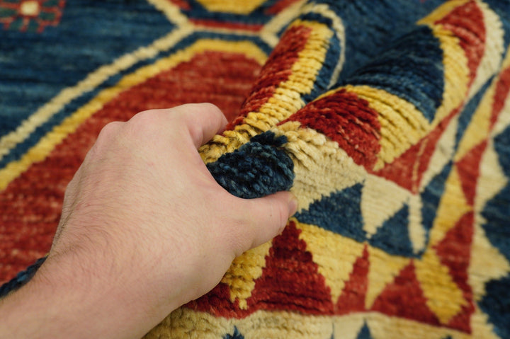 6x8 ft. Navy Blue Gabbeh Afghan Hand knotted Wool Rug - Yildiz Rugs