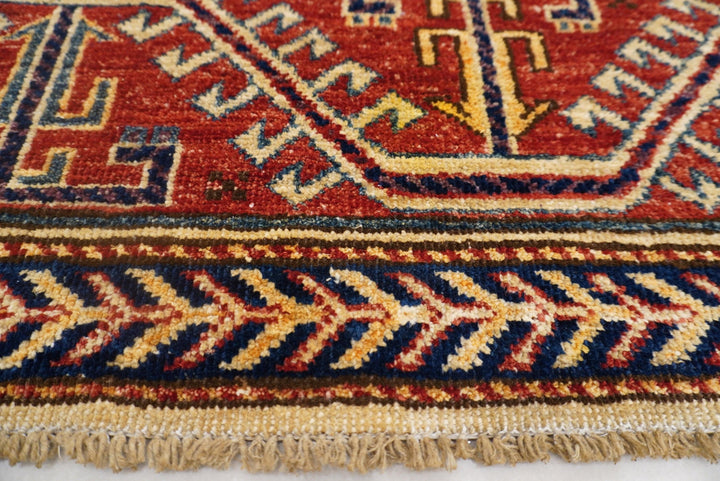 5x8 Vintage Beige Afghan Hand knotted Wool Rug - Yildiz Rugs