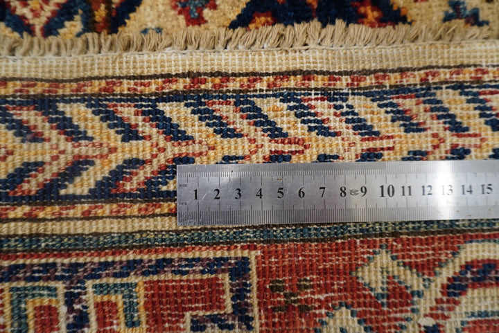 5x8 Vintage Beige Afghan Hand knotted Wool Rug - Yildiz Rugs