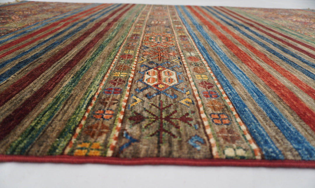 5x7 Tribal Multicolor Afghan Hand Knotted wool Rug - Yildiz Rugs