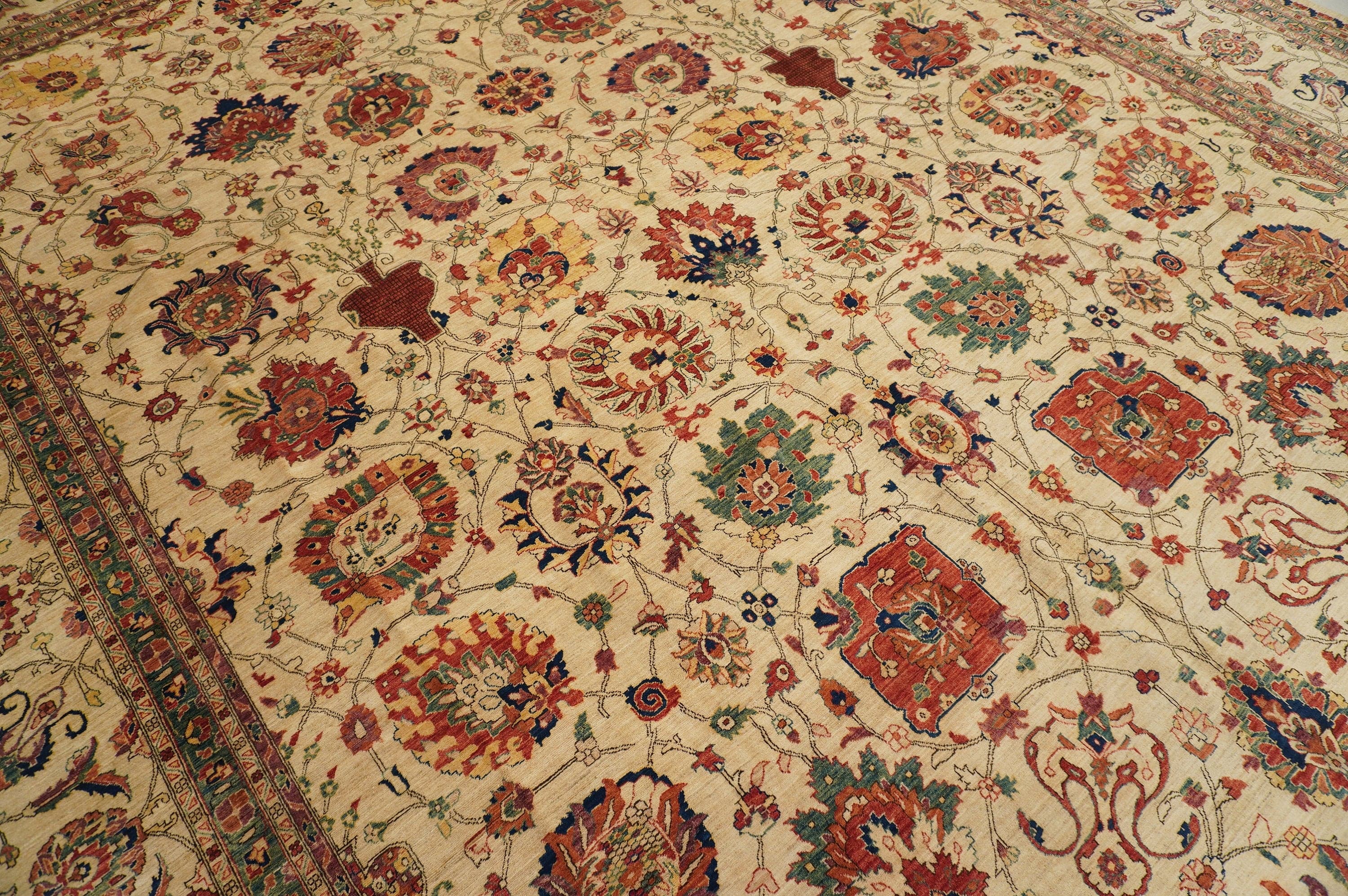 12x15 Ivory Persian Hand knotted Wool Oriental Area Rug - Yildiz Rugs