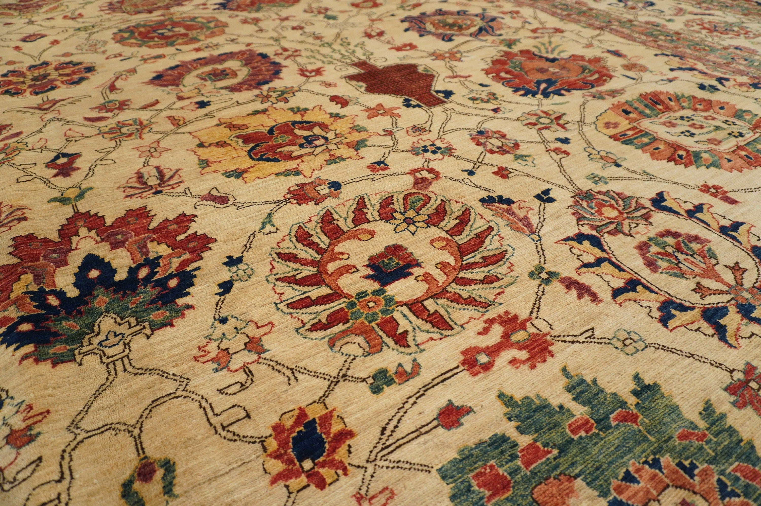 12x15 Ivory Persian Hand knotted Wool Oriental Area Rug - Yildiz Rugs