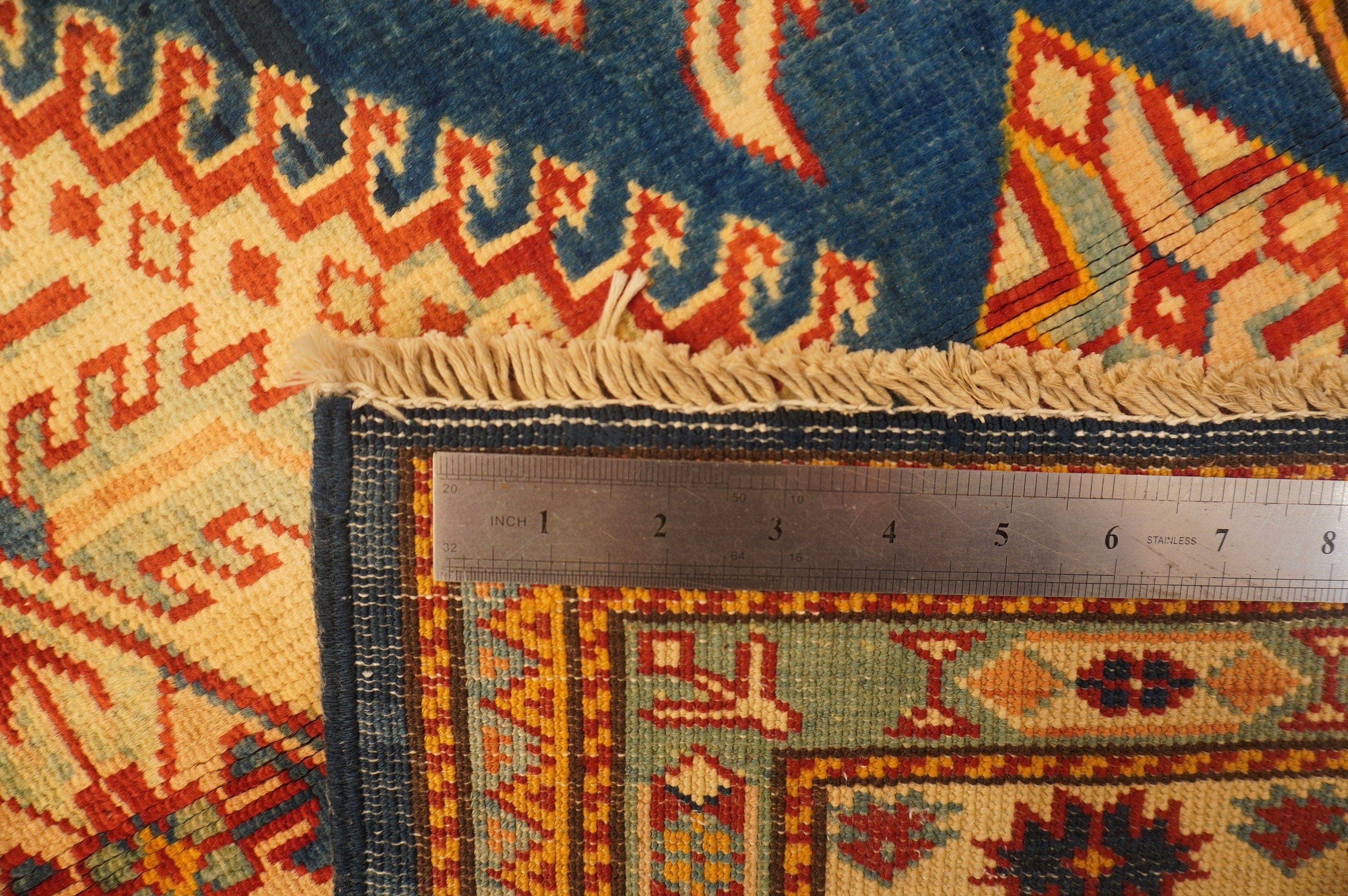 Blue 5x7 Vintage Shirvan Afghan Hand knotted Wool Area Rug - Yildiz Rugs