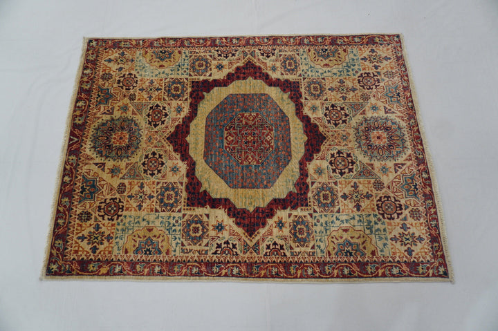 3x5 Beige Turkish Mamluk Hand knotted wool rug - Yildiz Rugs