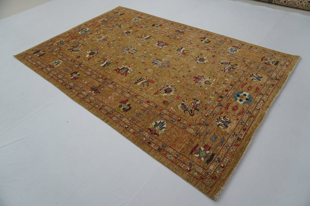 7x10 ft Brown Persian Hand knotted wool Oriental area rug - Yildiz Rugs