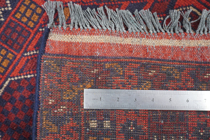 2x4 Red Afghan Hand Knotted Khal Muhammadi Prayer rug - Yildiz Rugs