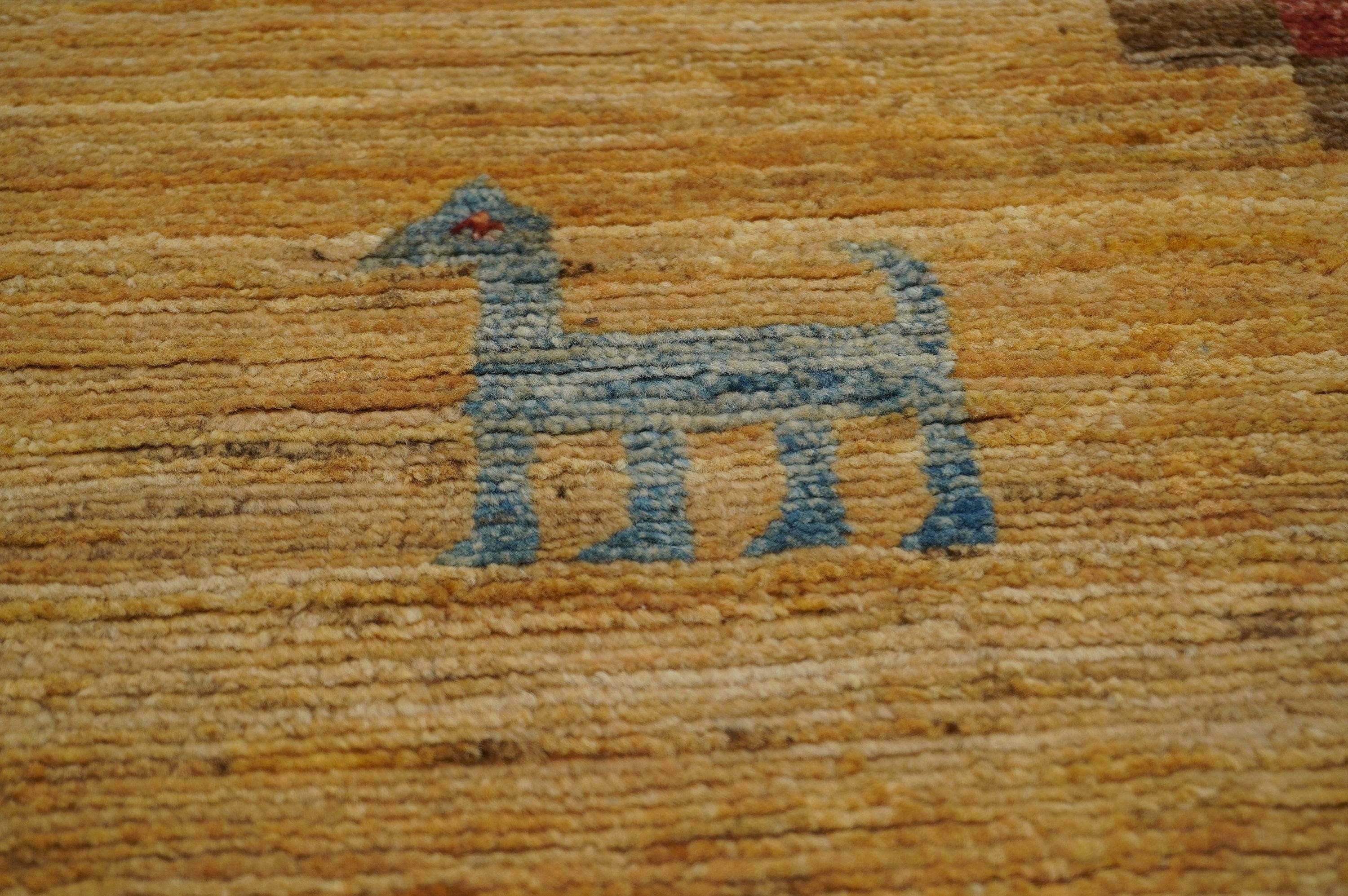 5x7 Beige Gabbeh Afghan Hand knotted Wool Rug - Yildiz Rugs