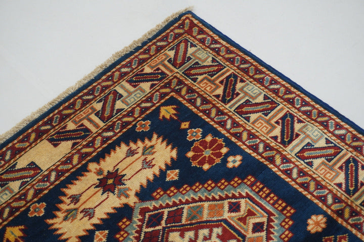 10 ft Vintage Shirvan runner Rug Blue Afghan Handmade wool carpet - Yildiz Rugs