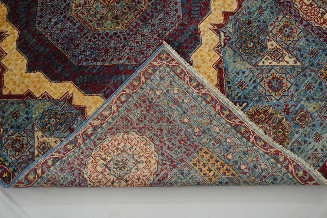 Blue 5x7 Turkish Hand Knotted Natural Dye wool Mamluk Rug - Yildiz Rugs