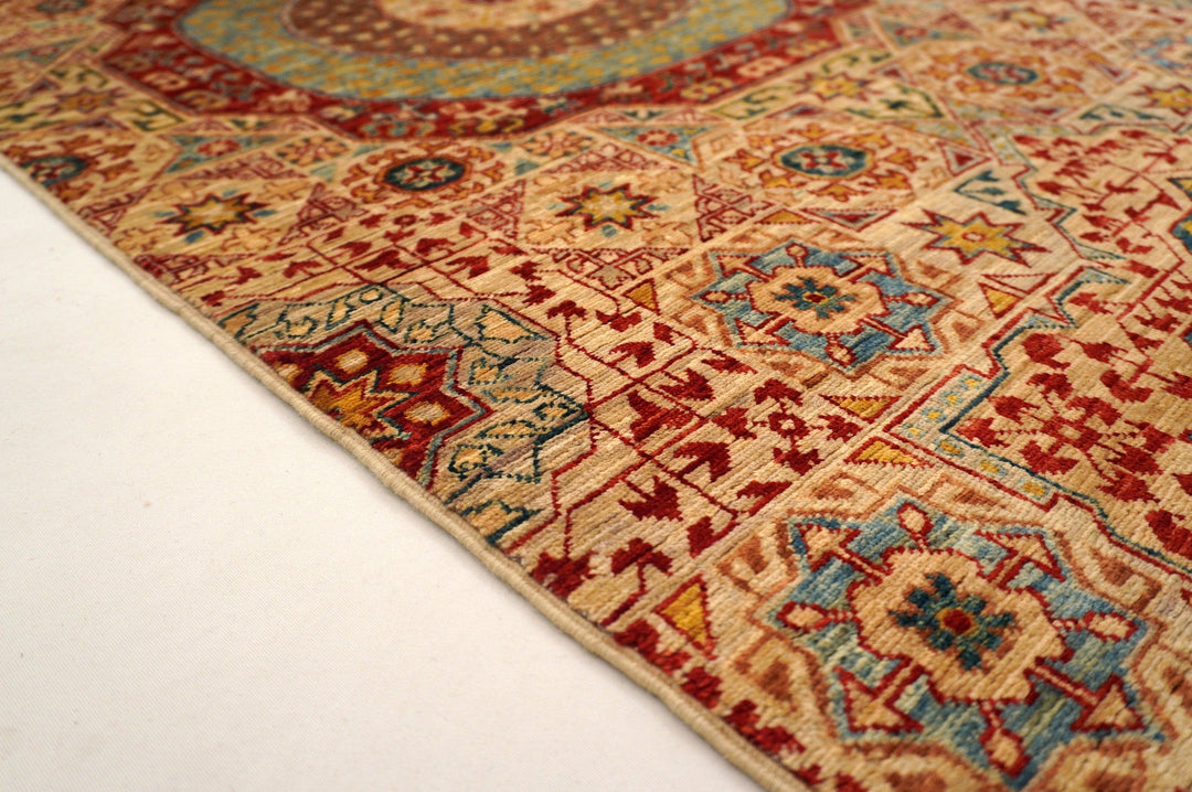 14 ft Turkish Light Gray Mamluk Hand knotted Wool Runner rug - Yildiz Rugs