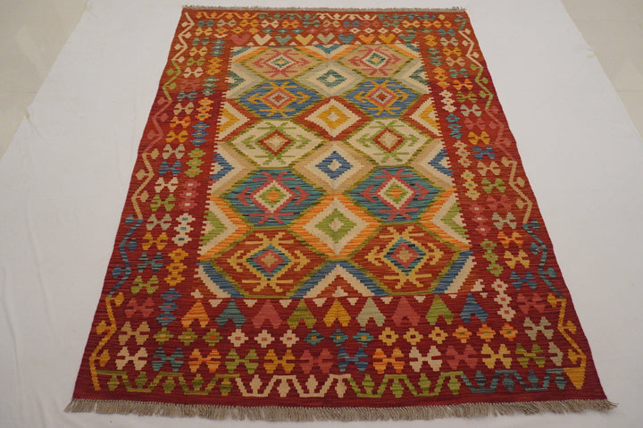 5x7 ft. Afghan Handmade Kilim Area Rug - Yildiz Rugs