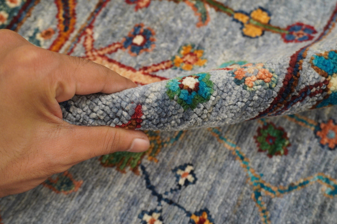 7x10 ft Oriental Blueish gray Persian Handmade Wool Area Rug - Yildiz Rugs