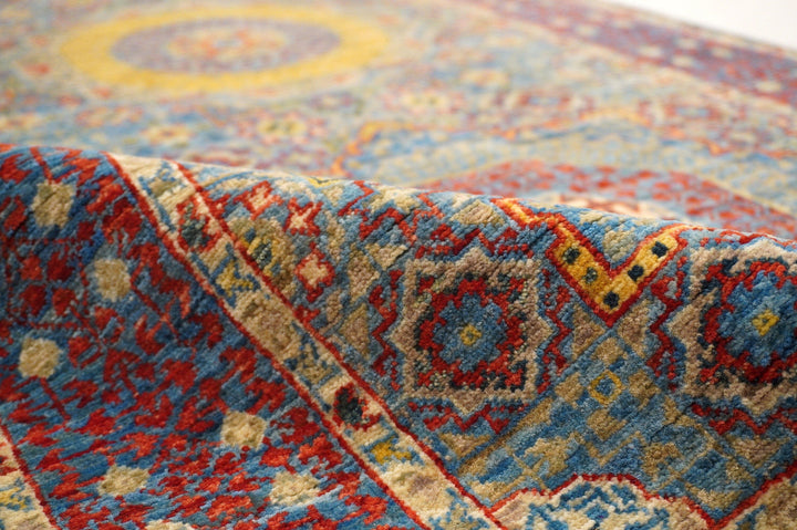 SOLD 15 Ft Turkish Soft pastel blue Mamluk Hand knotted Wool Runner Rug - Yildiz Rugs