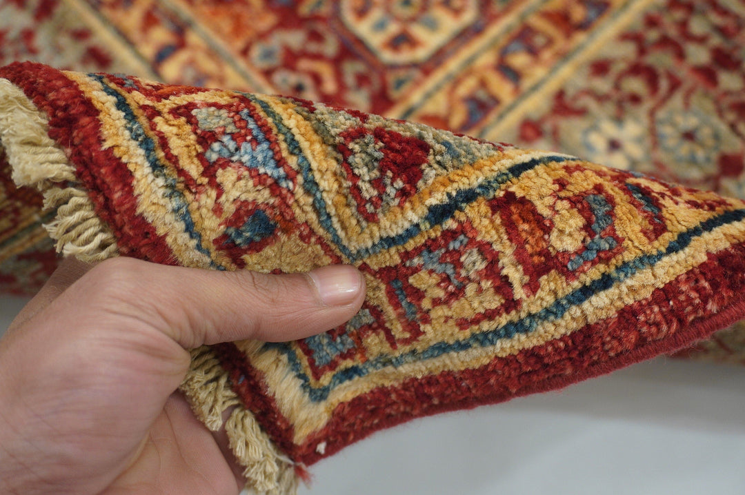 7x10 ft Turkish Red Mamluk Hand Knotted medallion Wool Area Rug - Yildiz Rugs
