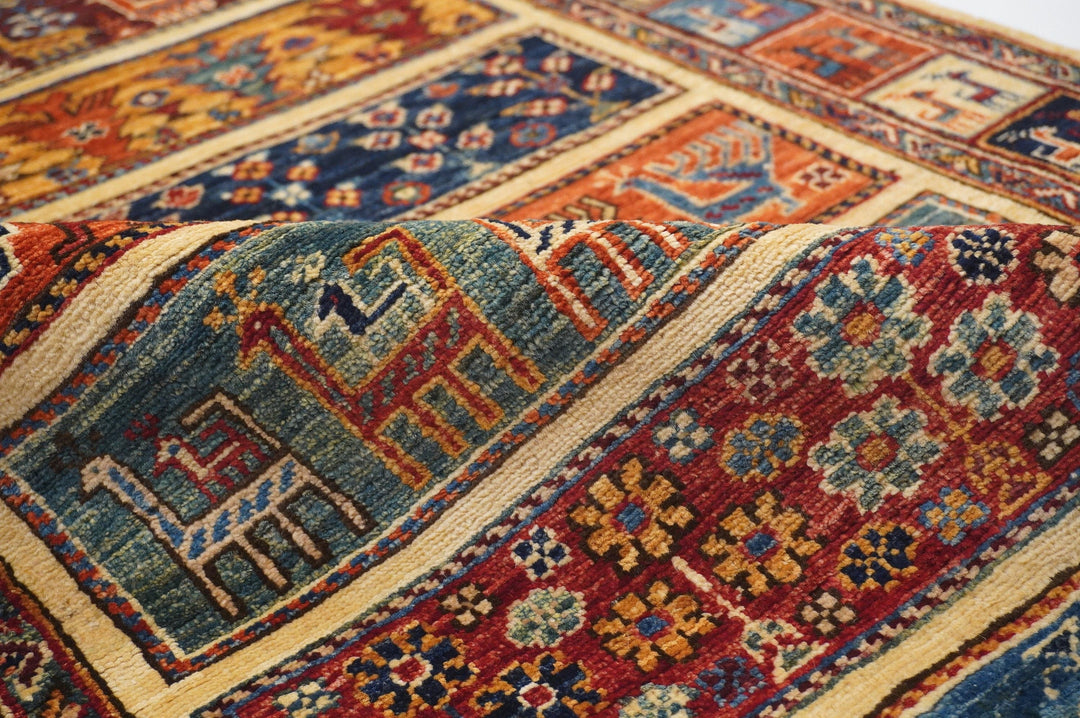 24 ft Gabbeh Beige Tribal Afghan Hand knotted Extra Long runner rug - Yildiz Rugs