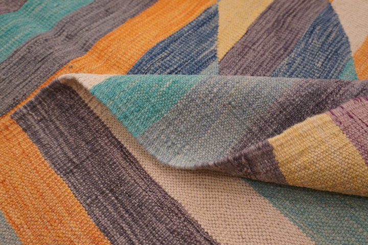 9x12 Pastel Modern Abstract Afghan Handmade Kilim Area Rug - Yildiz Rugs