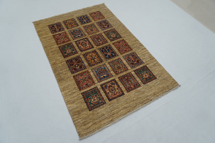 3x5 Bakhtiar gray Persian Hand knotted Wool Area Rug - Yildiz Rugs