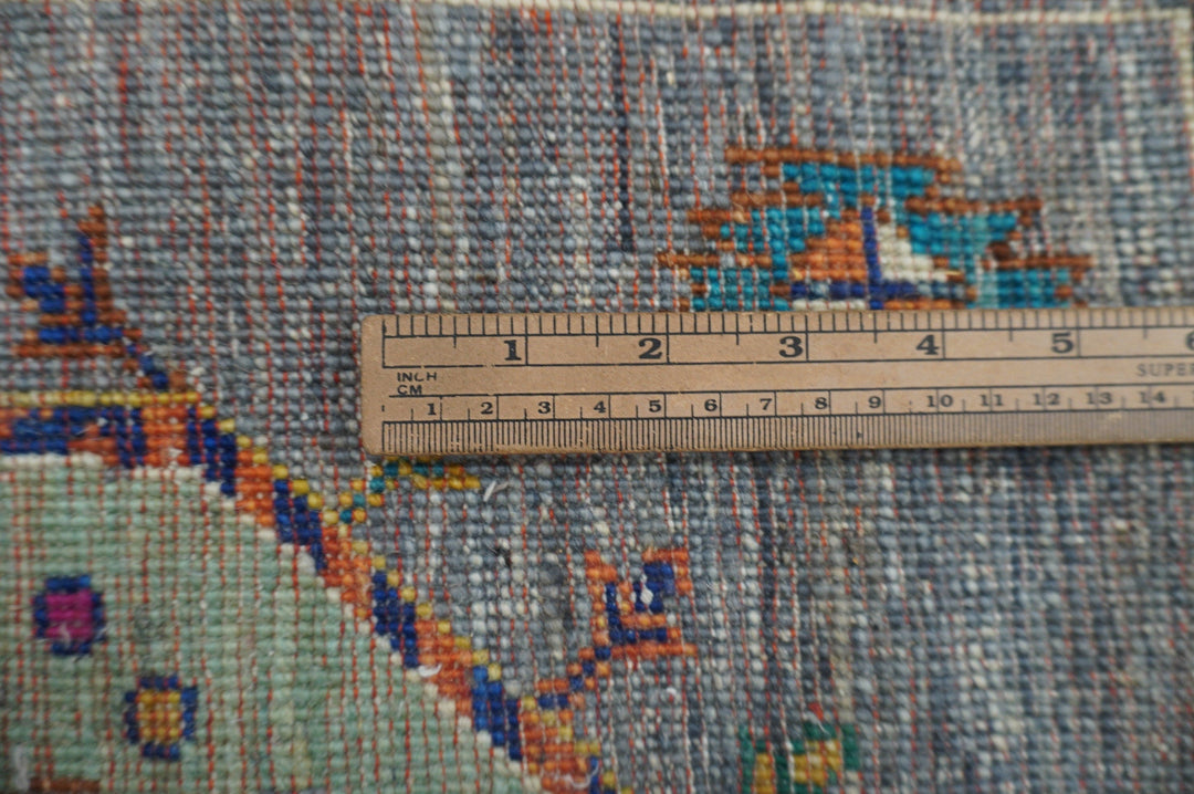 6x8 ft. Ersari Blueish Gray Afghan Hand Knotted wool Rug - Yildiz Rugs