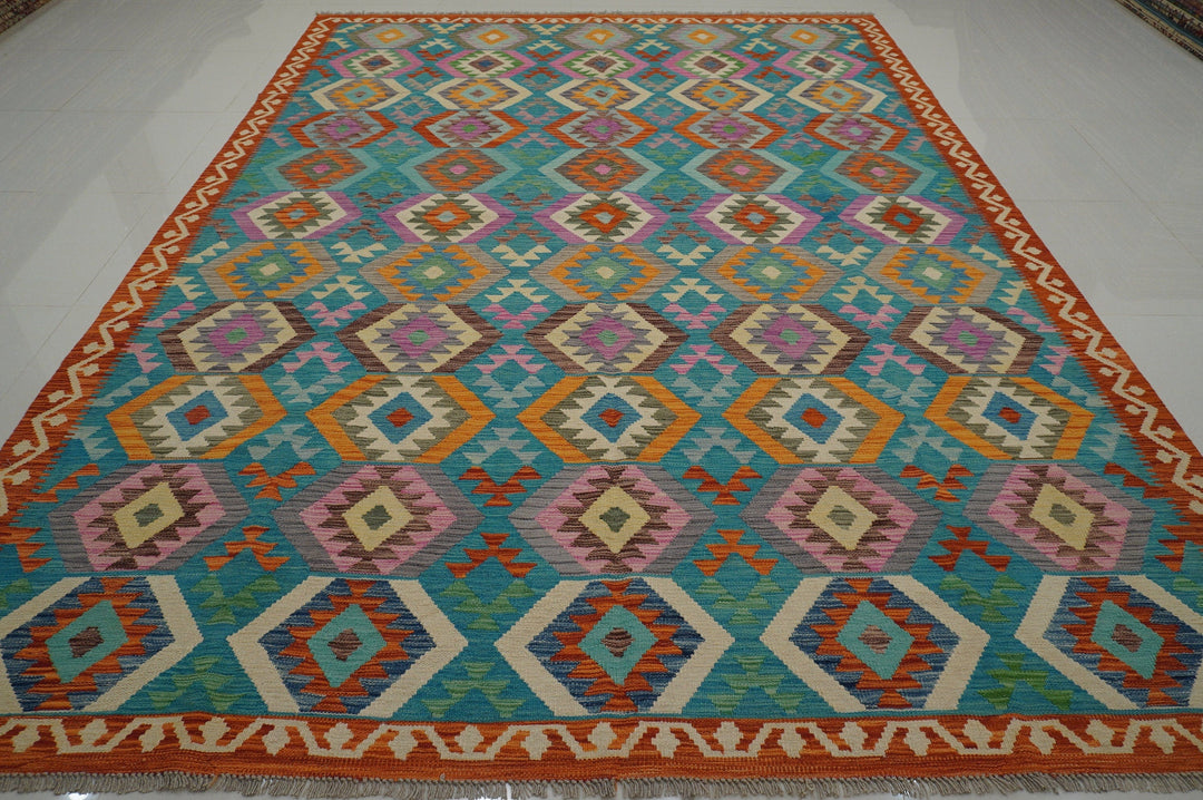 8x11_rug,9x12_rug,kilim,kilims,blue_carpet,Turquoise_rug,area_rug,bedroom_rug,rugs_for_living_room,boho_rug,oriental_rug,Turkish_rug,Afghan_rug