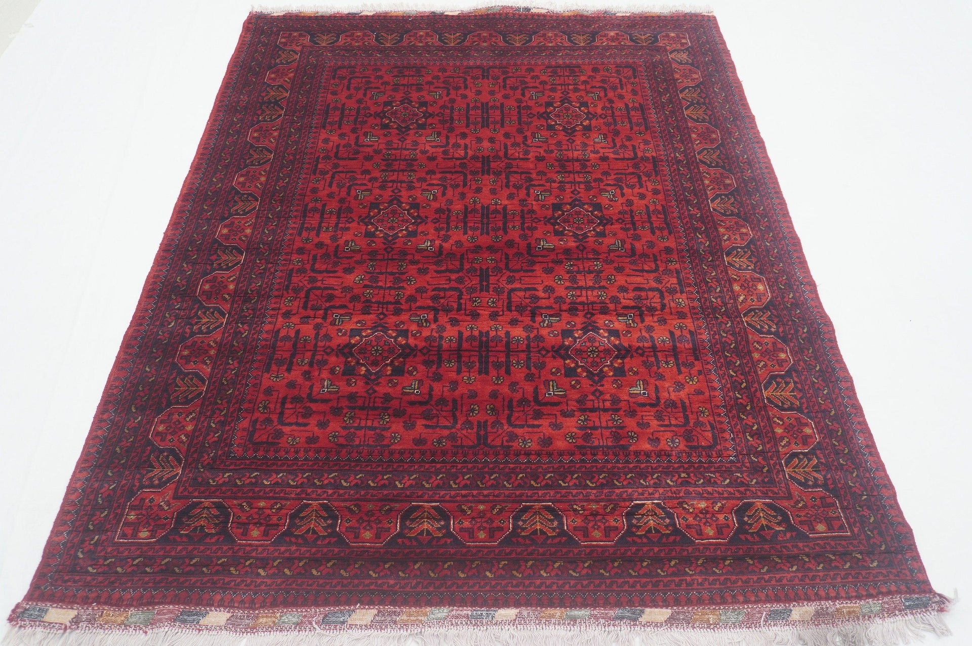 Red 5x7 Belgic High quality Afghan Hand knotted Rug - Yildiz Rugs