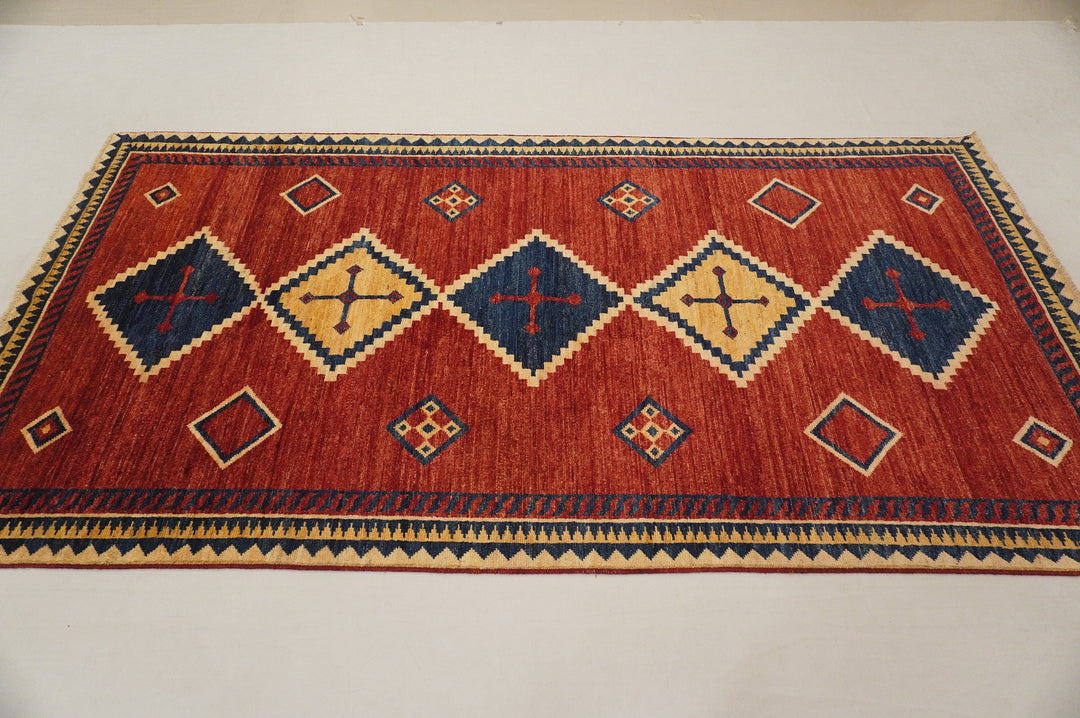 5x10 Gabbeh Red Persian Gallery size Hand knotted Wool Wide Runner rug - Yildiz Rugs