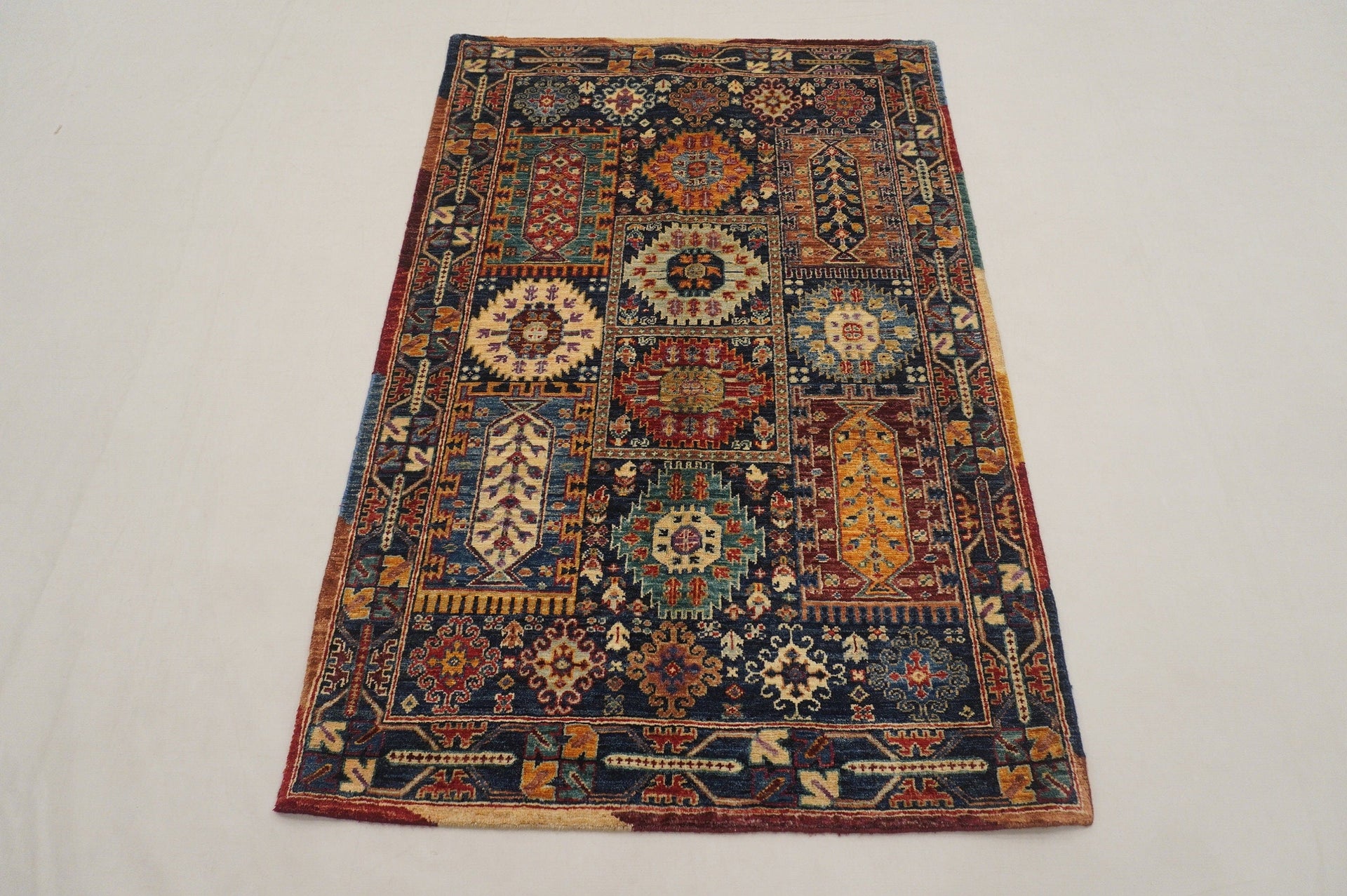 3x5 Baluch Navy Blue Afghan Hand knotted Veg Dyes wool Rug - Yildiz Rugs