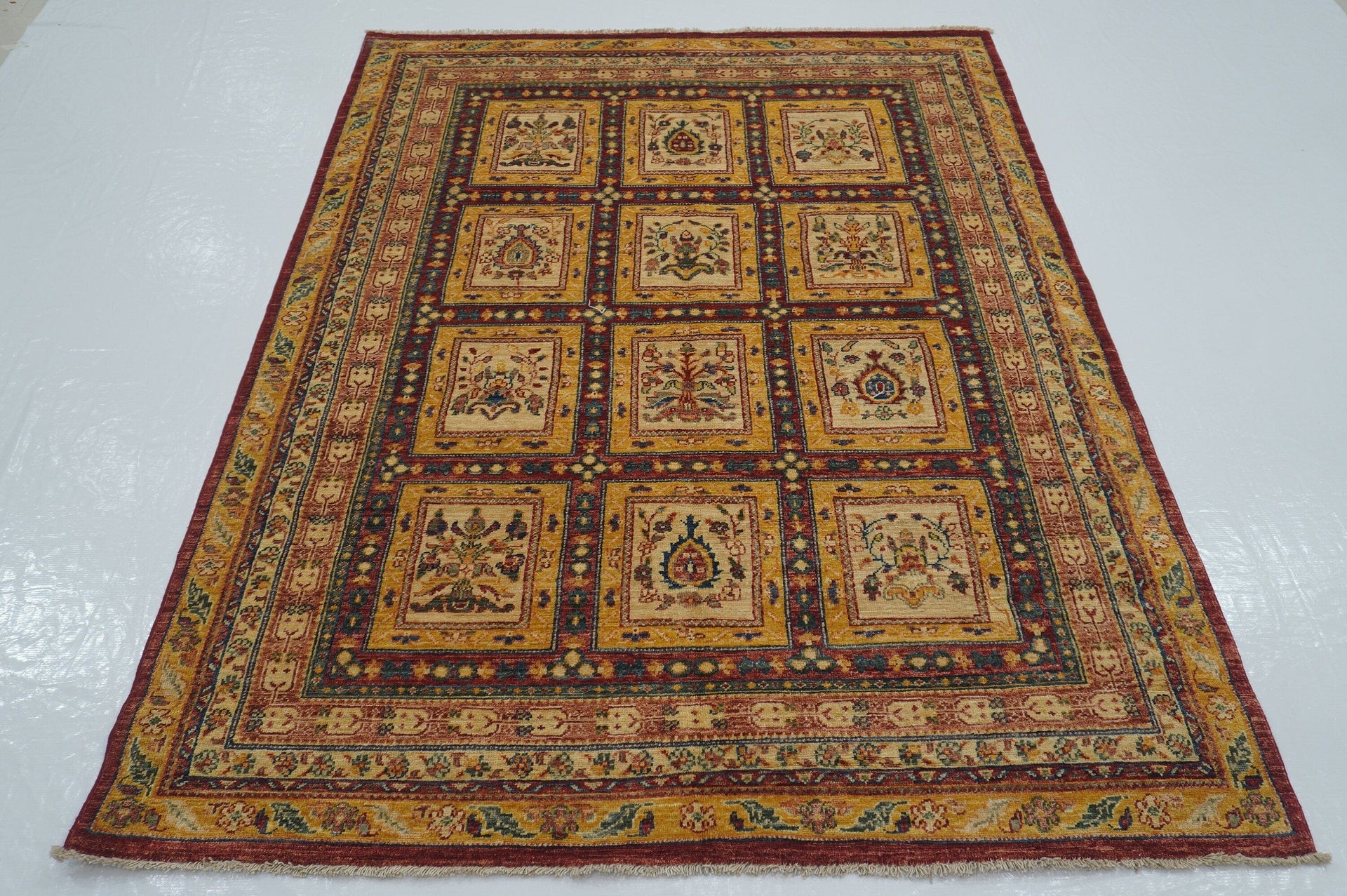Vintage 5x7 Bakhtiar Afghan Hand knotted wool Area Rug - Yildiz Rugs
