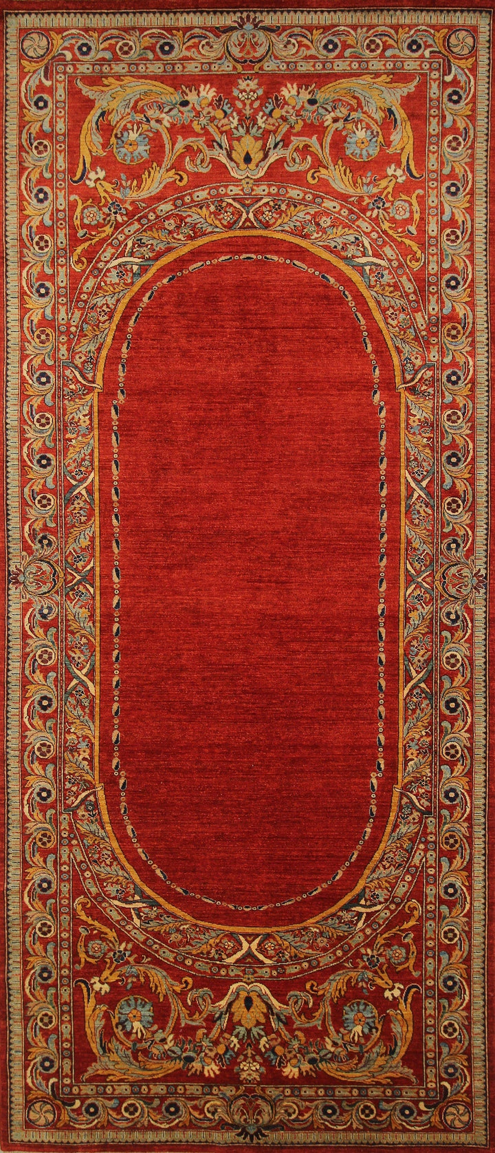 6x14 French Savonnerie Red Afghan Hand Knotted Gallery Kelleh Rug - Yildiz Rugs