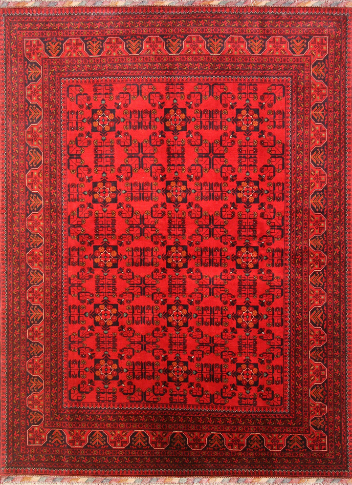 6x8 Red Afghan Khal Mohammadi hand knotted Veg dye Wool Rug - Yildiz Rugs