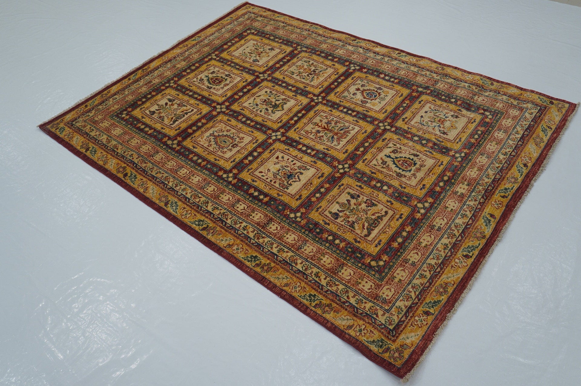 Vintage 5x7 Bakhtiar Afghan Hand knotted wool Area Rug - Yildiz Rugs
