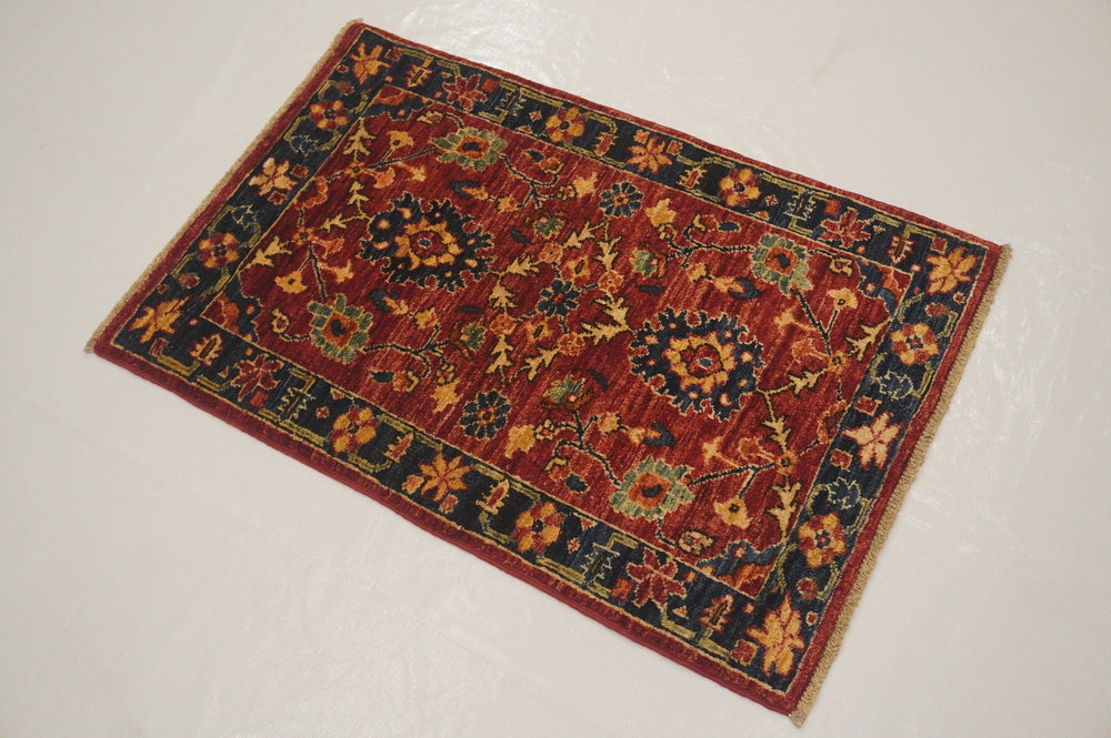 2x3 Bijar Red Persian Hand knotted wool Decorative Rug - Yildiz Rugs