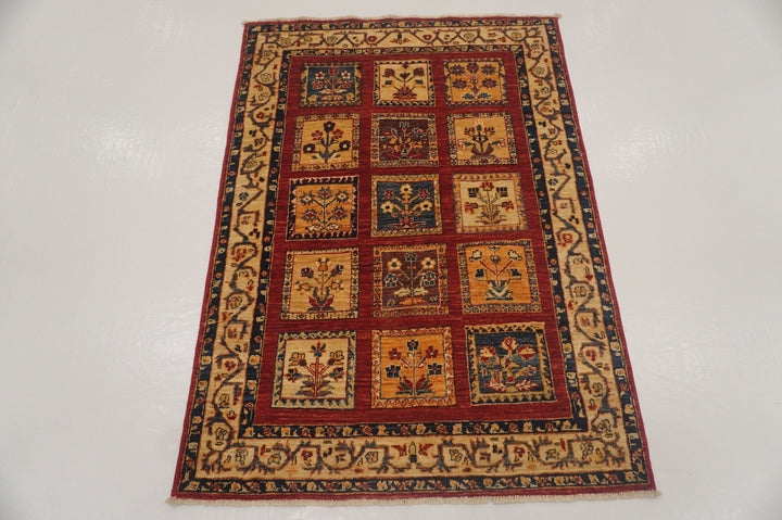 3x5 Bakhtiar Red Persian Style Hand knotted Wool Rug - Yildiz Rugs