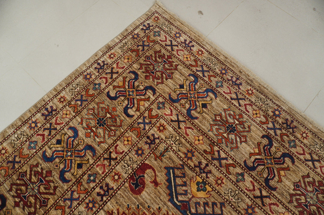 12x18 Brown Caucasian Kazak Afghan Hand Knotted Palace Size Rug - Yildiz Rugs