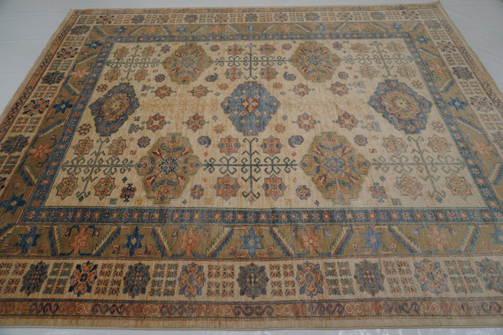 8x10 Kazak Beige Afghan Hand knotted Oriental Rug - Yildiz Rugs