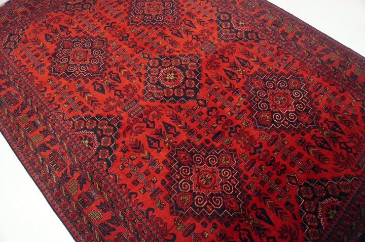 7x10 Red Afghan Khal Mohammadi Hand knotted Oriental rug - Yildiz Rugs