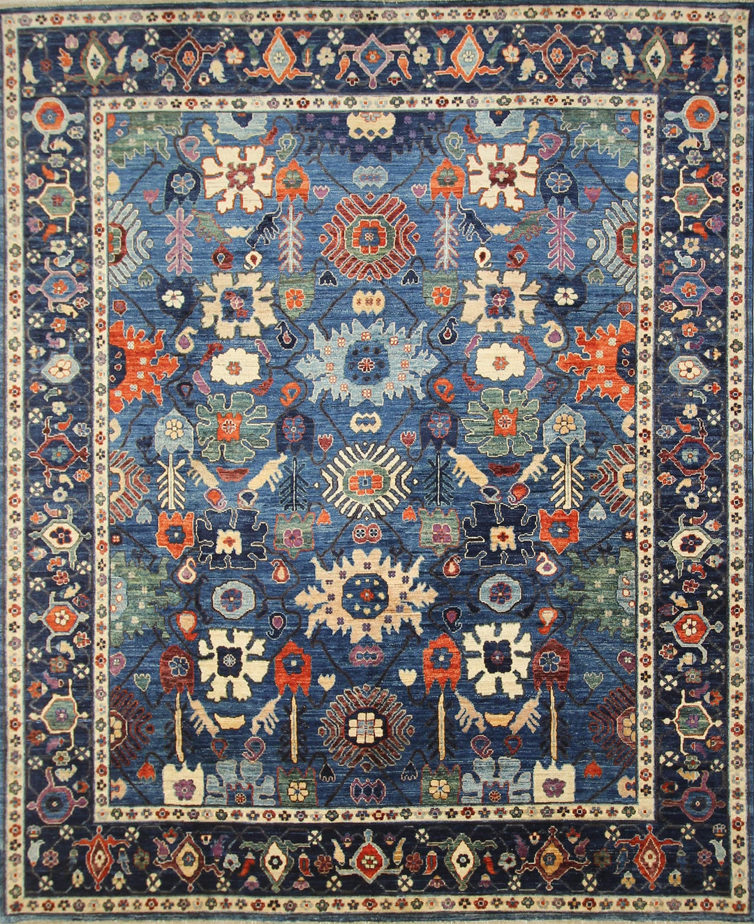 8x10 Bidjar Navy Blue Persian Style Hand knotted Oriental Area Rug - Yildiz Rugs