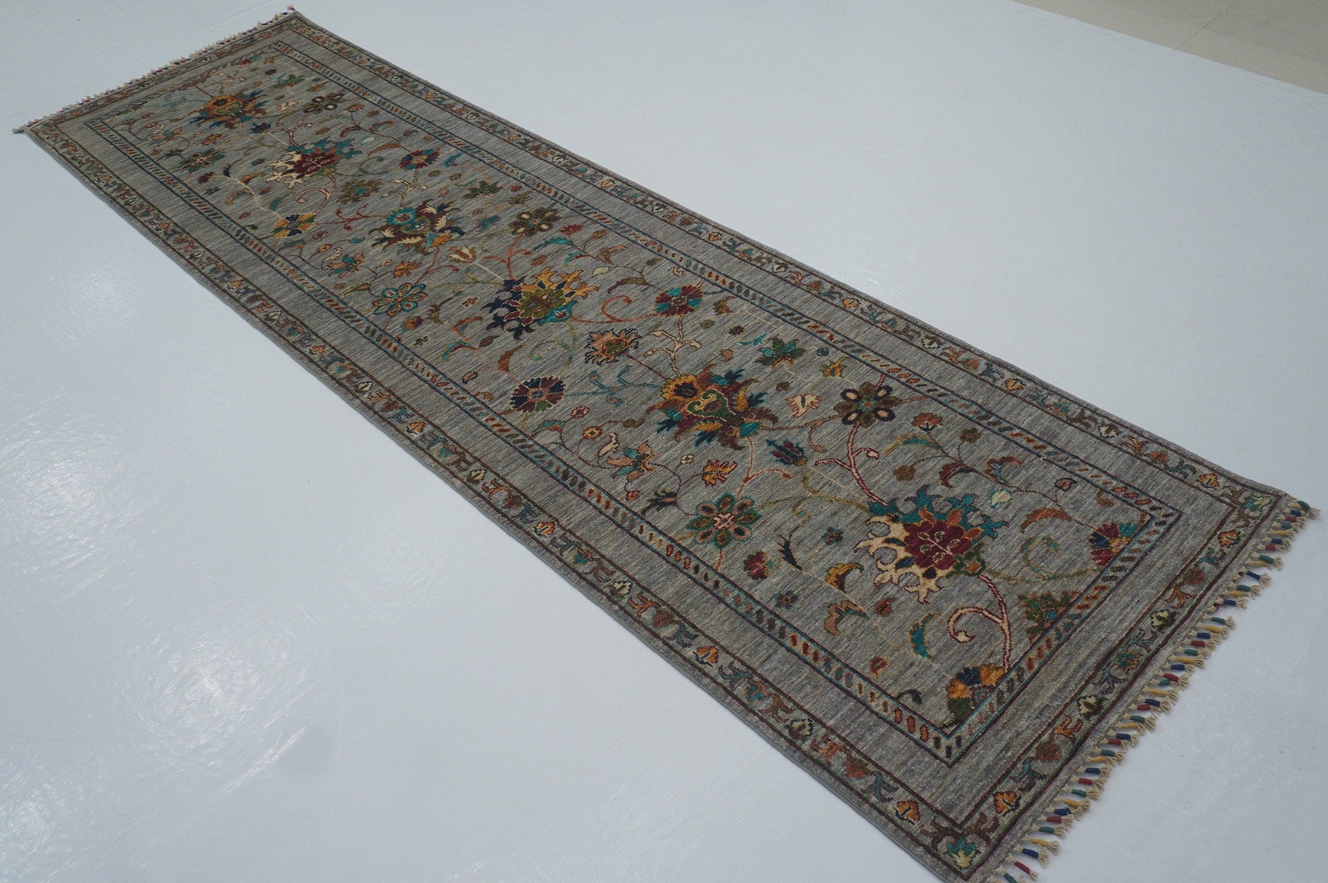 2'9x9'8 Ft Gray Bidjar Afghan hand knotted Wool Runner Rug - Yildiz Rugs