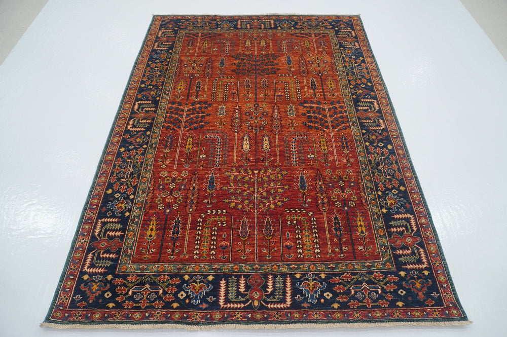 5x7 Rusty Red Bakhshaish Afghan Hand Knotted Rug - Yildiz Rugs