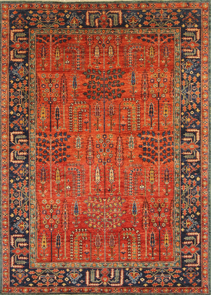 5x7 Rusty Red Bakhshaish Afghan Hand Knotted Rug - Yildiz Rugs