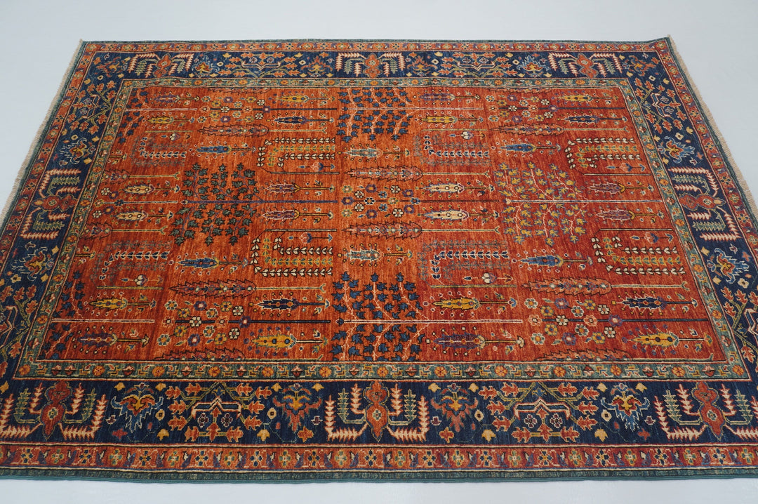 5x7 Rusty Red Bakhshaish Afghan Hand Knotted Rug - Yildiz Rugs