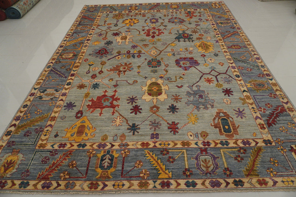 9x12 Gray Hand knotted Turkish Oushak Rug - Yildiz Rugs