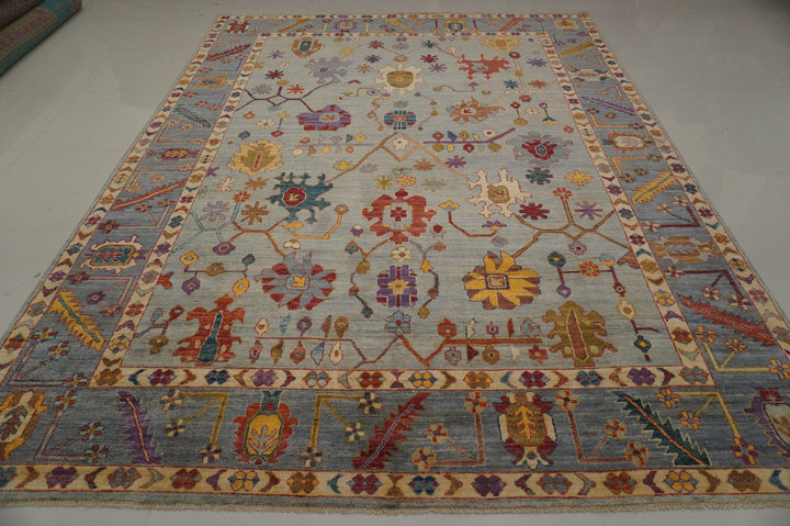 9x12 Gray Hand knotted Turkish Oushak Rug - Yildiz Rugs