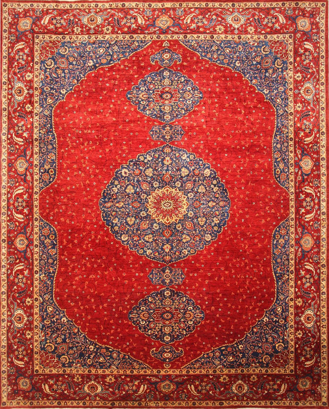 12x15 Red Exquisite Persian Style Hand knotted Wool Medallion Rug - Yildiz Rugs