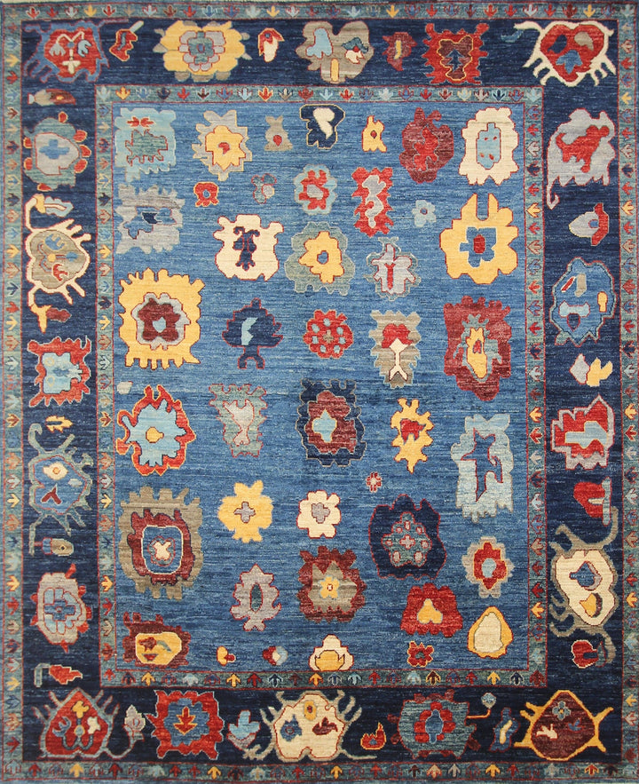 8x10 Oushak Navy Blue Turkish Hand knotted Area rug - Yildiz Rugs